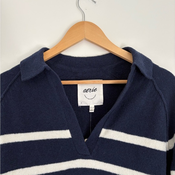 Aerie unREAL Polo Sweater - Navy Blue - Size XS - Picture 2 of 5